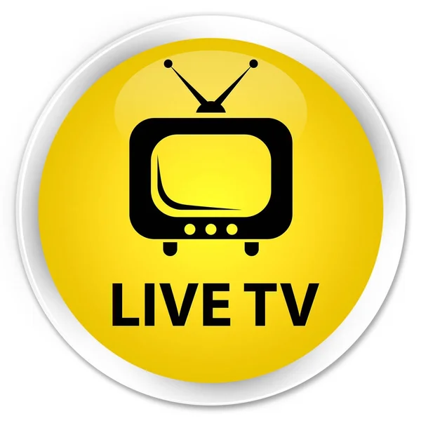 Live tv premium gula runda knappen — Stockfoto
