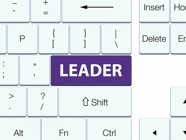 Przycisk klawiatury purpurowy lider — Zdjęcie stockowe