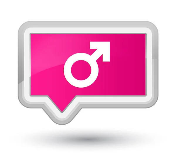 Ícone de sinal masculino botão de banner rosa primo — Fotografia de Stock