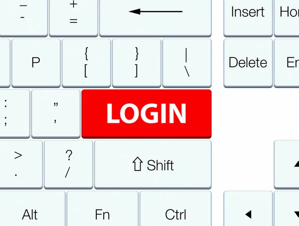 Login botão teclado vermelho — Fotografia de Stock