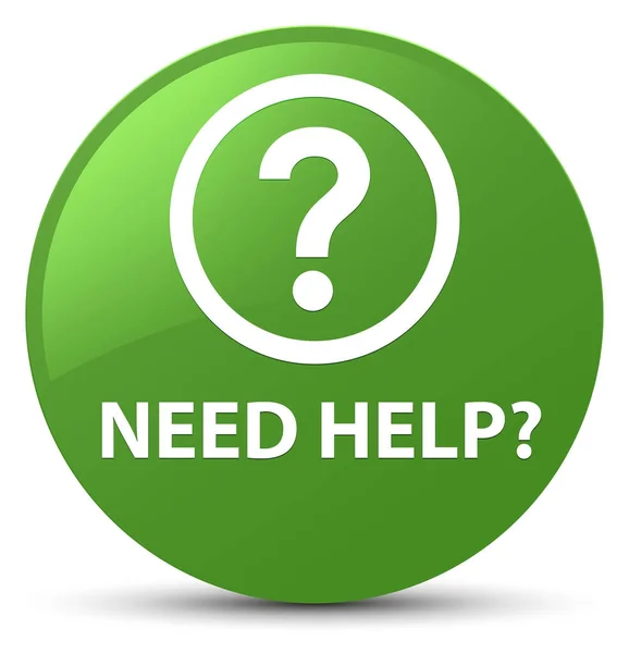 Need help (question icon) soft green round button — Stock Photo, Image