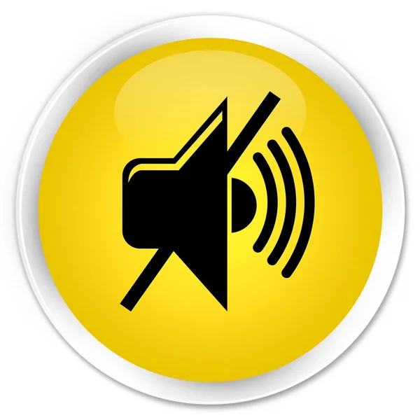 Mute volume icon premium yellow round button