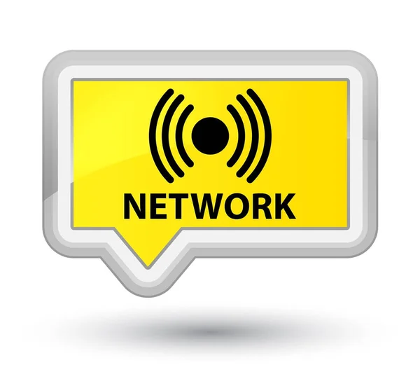 Netwerk (signaalpictogram) eerste gele banner knop — Stockfoto