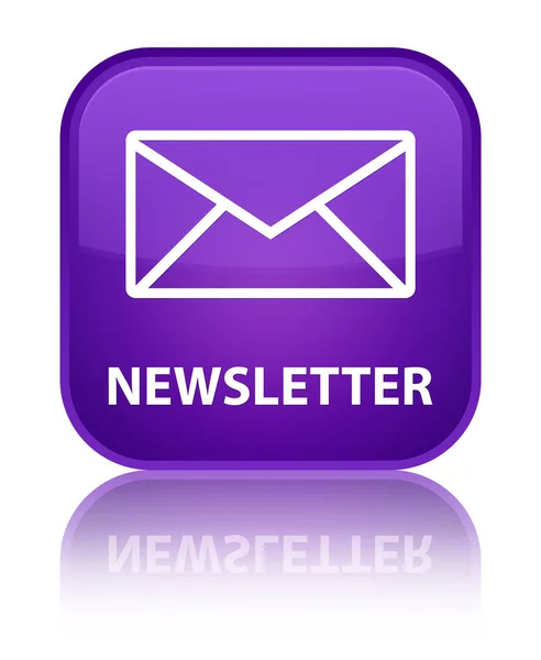 ニュースレター特別な紫色の正方形ボタン — ストック写真