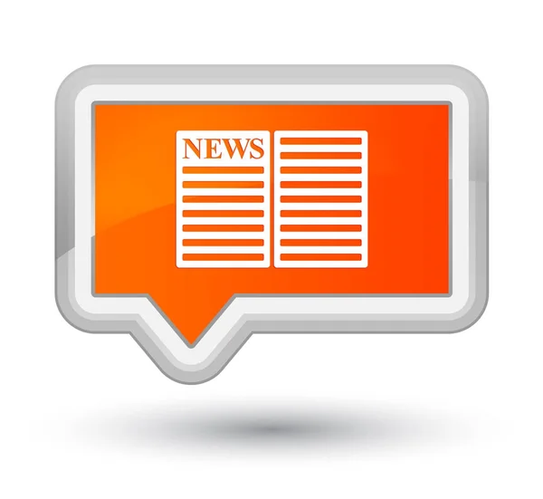 Knoop van de voornaamste oranje banner van het pictogram van de krant — Stockfoto