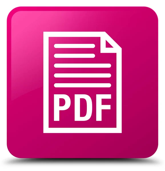 PDF dokumentum ikon rózsaszín négyzet gomb — Stock Fotó