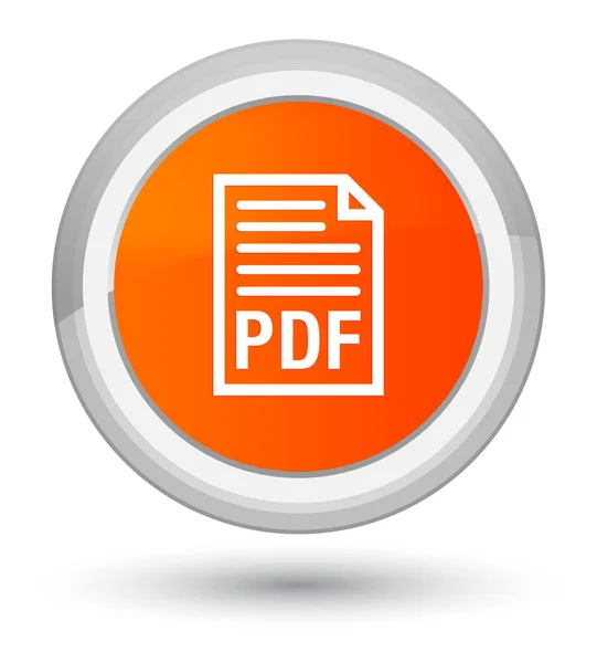 Pulsante rotondo arancione dell'icona del documento PDF — Foto Stock