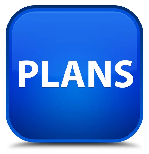 Plans special blue square button — Stock Photo, Image