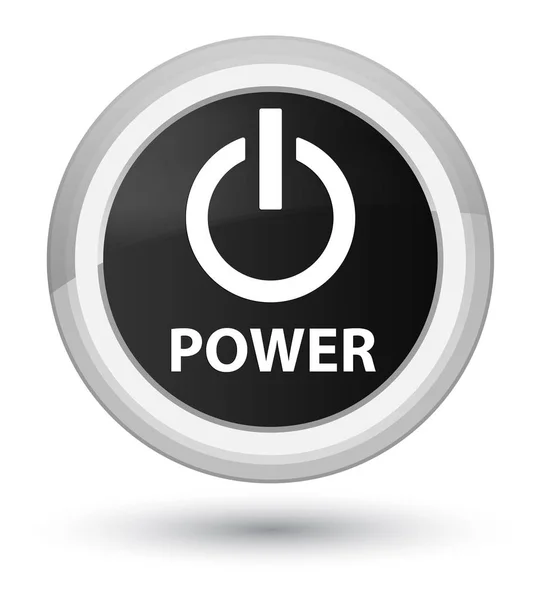 Power Prime schwarzer runder Knopf — Stockfoto