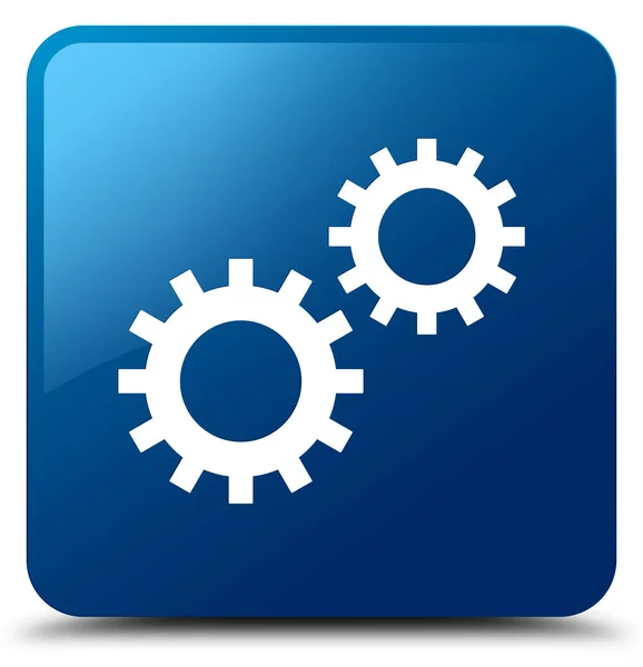 Icône de processus bouton carré bleu — Photo