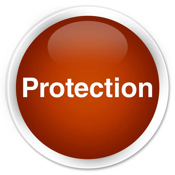 Захист преміум-коричневої круглої кнопки — стокове фото