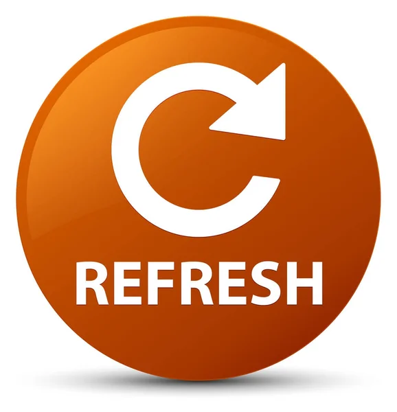 Refresh (rotate arrow icon) brown round button — Stock Photo, Image