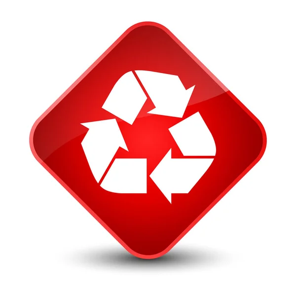 Recycling-Symbol eleganten roten Diamanten-Knopf — Stockfoto