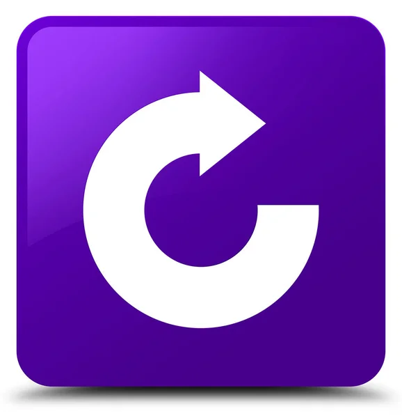 Responder icono de flecha púrpura botón cuadrado — Foto de Stock