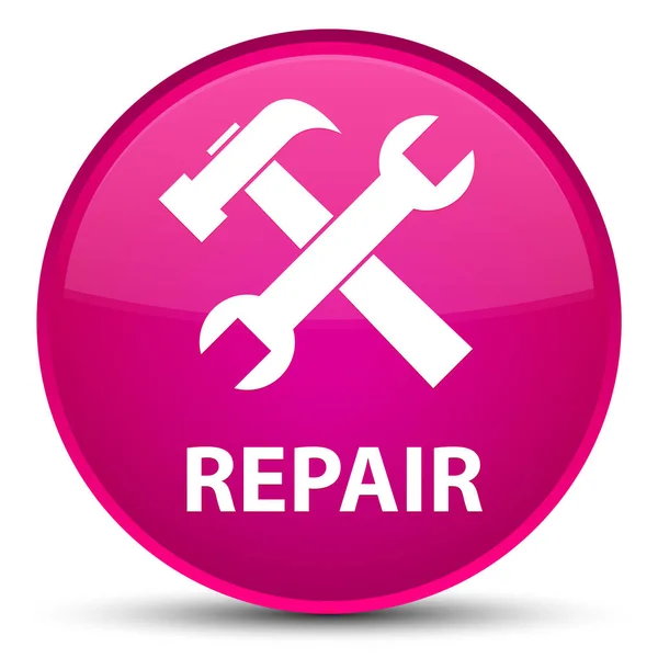 Reparatie (extra pictogram) speciale roze ronde knop — Stockfoto