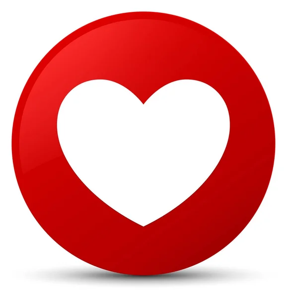 Heart icon red round button — Stock Photo, Image