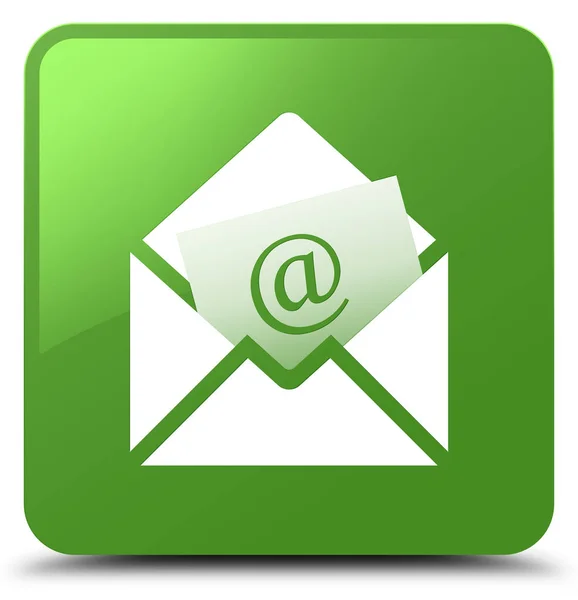Newsletter icono de correo electrónico suave botón cuadrado verde —  Fotos de Stock