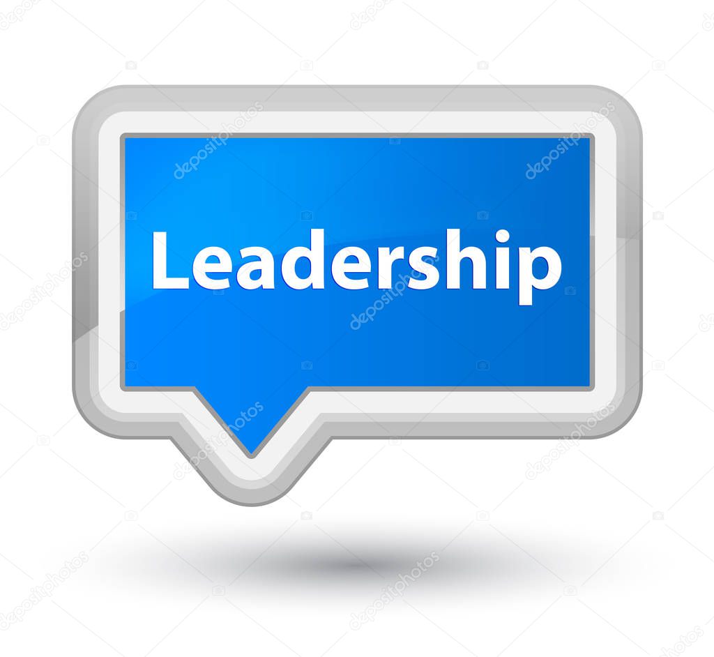 Leadership prime cyan blue banner button