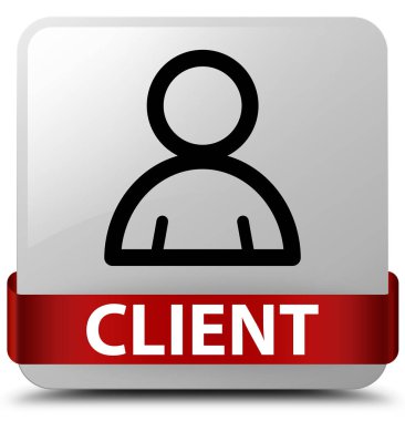 İstemci (üye simgesi) beyaz kare düğme kırmızı kurdele orta