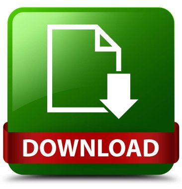 (Belge simgesi) yeşil kare düğme kırmızı kurdele middl indir