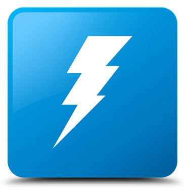 Elektrik kutsal kişilerin resmi camgöbeği mavi kare düğme