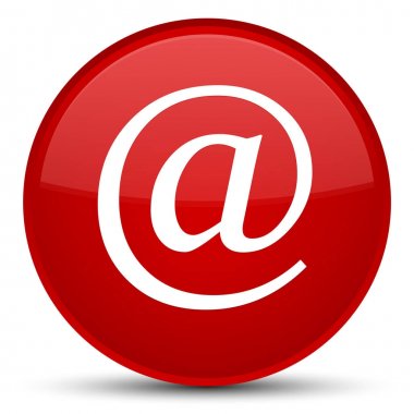 E-posta adresi simgesi özel kırmızı yuvarlak düğmesini