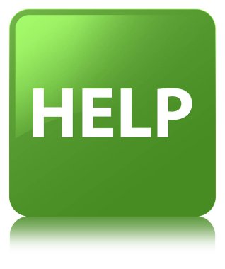 Yumuşak yeşil kare düğme yardım