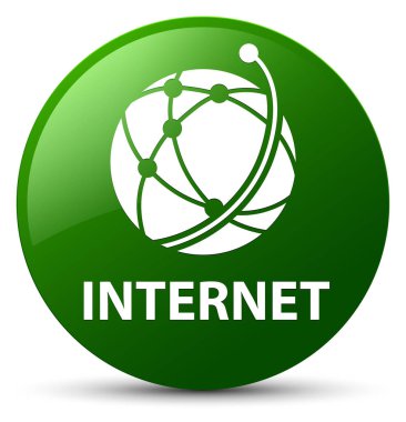 Internet (küresel ağ simgesini) yeşil yuvarlak düğmesi
