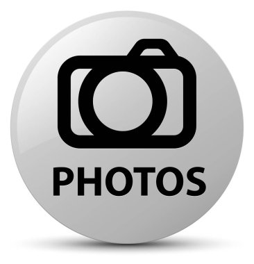 Fotoğraflar (kamera simgesi) beyaz düğme yuvarlak