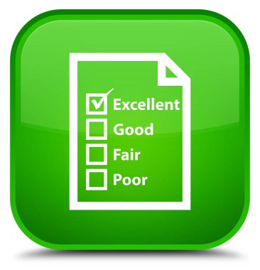 Soru formu kutsal kişilerin resmi özel yeşil kare düğme