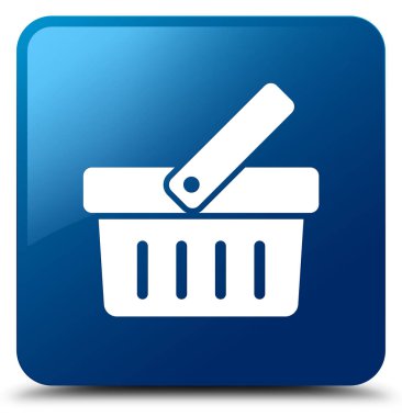 Alışveriş sepeti simgesini mavi kare düğme