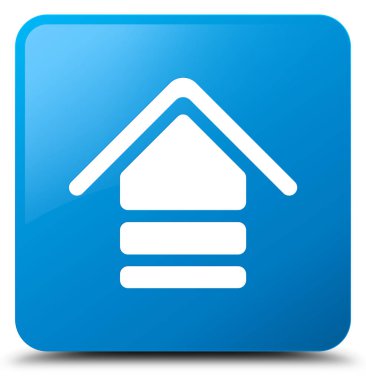 Simge camgöbeği mavi kare düğmesini upload