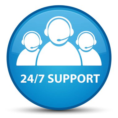 24/7 Destek (müşteri bakım ekibi simgesi) özel mavi mavi yuvarlak b