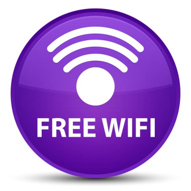 Ücretsiz Wi-Fi özel mor yuvarlak düğmesi