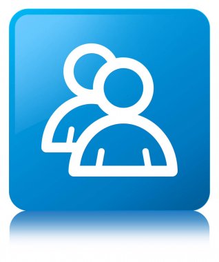 Grup simgesi mavi mavi kare düğme