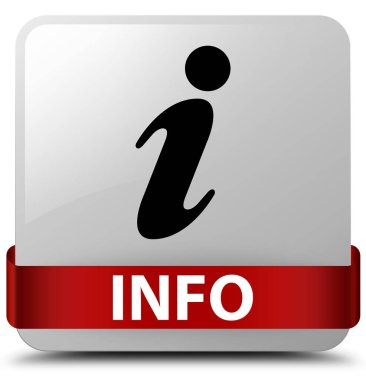 Bilgi: beyaz kare düğme kırmızı kurdele orta