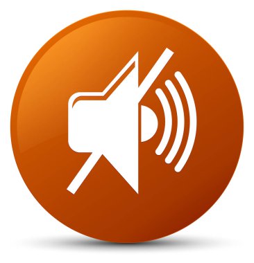 Sessiz ses ayarı simgesi kahverengi yuvarlak düğmesi