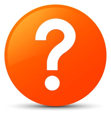 Soru işareti simgesi turuncu yuvarlak düğmesi