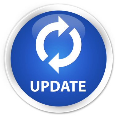 Güncelleştirme premium mavi yuvarlak düğmesi