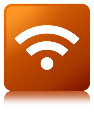 WiFi kutsal kişilerin resmi kahverengi kare düğme