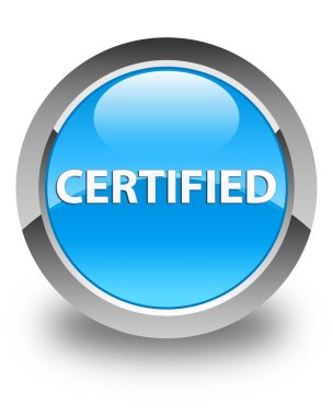 Parlak mavi mavi yuvarlak düğme sertifikalı