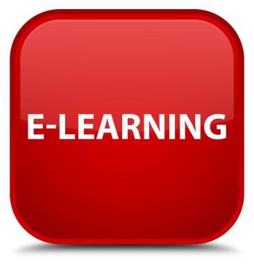 E-öğrenme özel kırmızı kare düğme