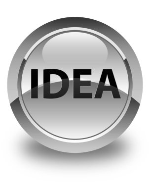 Fikir parlak beyaz yuvarlak düğme