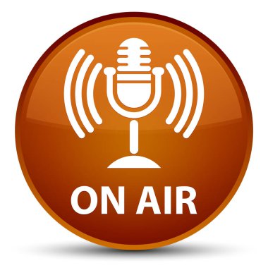 Hava (mikrofon simgesi) özel kahverengi yuvarlak düğmesi