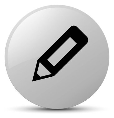 Kalem simgesi Beyaz yuvarlak düğmesi