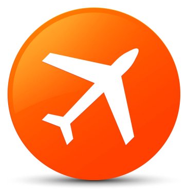 Uçak simgesi turuncu yuvarlak düğmesi