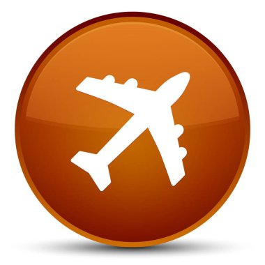 Uçak simgesini özel kahverengi yuvarlak düğmesi
