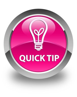 Çabuk uç (ampul simgesi) parlak pembe yuvarlak düğmesi