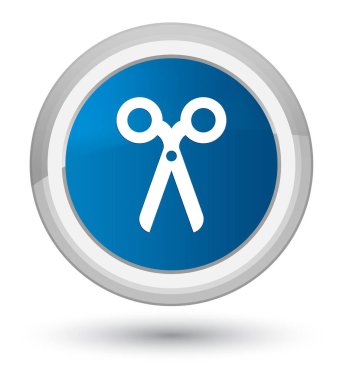 Makas kutsal kişilerin resmi ana mavi yuvarlak düğme