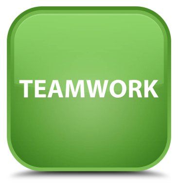 Ekip çalışması özel yumuşak yeşil kare düğme
